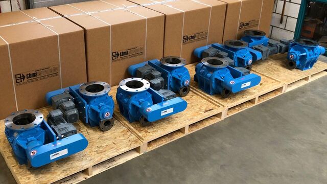 TBMA blowing seals rotary valves for JT electric GroAqua for aquafeed feeding barges
