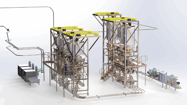 TBMA builds flexible dosing installation for four production lines for potato specialties.