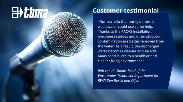 TBMA customer testimonial PACAS installation