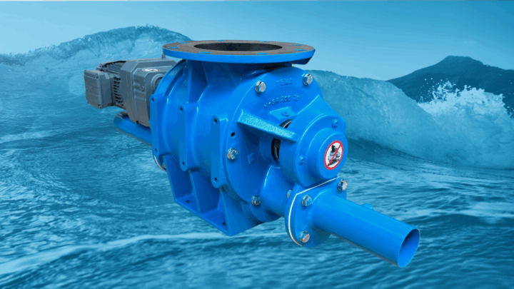 TBMA doseersluis doorblaassluis voor visvoer en aquafeed in zalm aquaculture