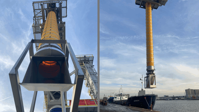 TBMA loading chute ship loading radial trimmer